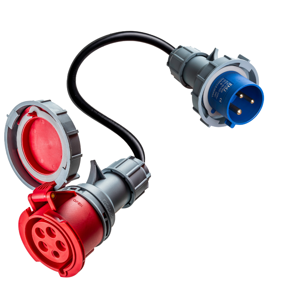 16A 5-polig auf 32A 3-polig CEE-Adapter