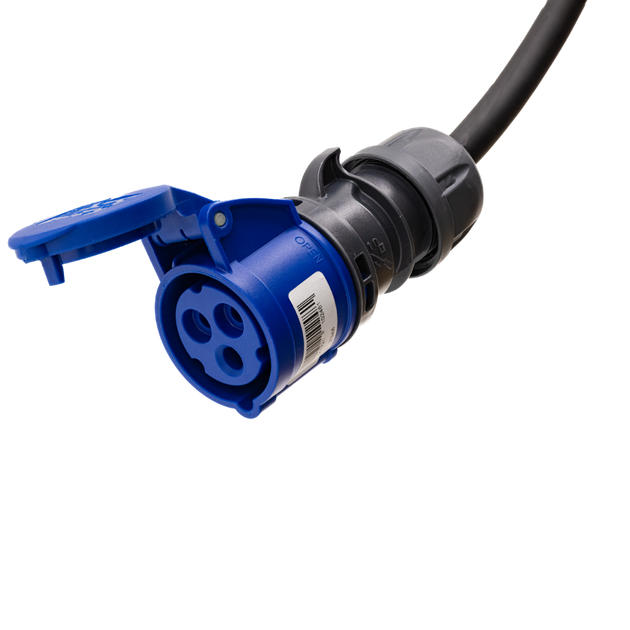Adapterkabel Typ 2 (Ladestationsseite) auf 16A 3-polige blaue CEE-Buchse