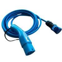 Adapterkabel Typ 2 (Ladestationsseite) auf 3-polige blaue CEE-Buchse