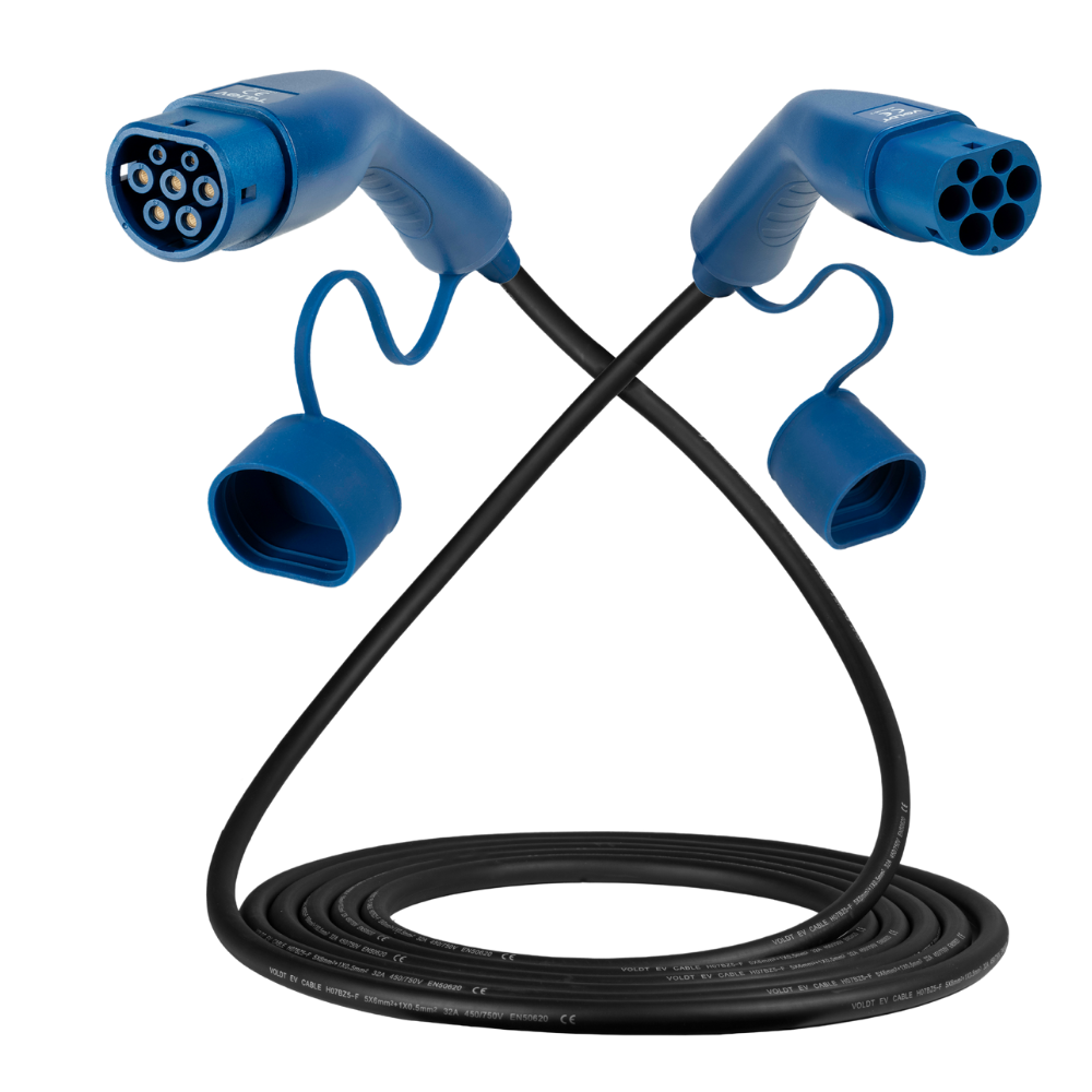 Typ 2 | 1 Phase | 32A | 7,4 kW Ladekabel