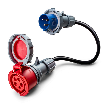 16A 5-polig auf 32A 3-polig CEE-Adapter