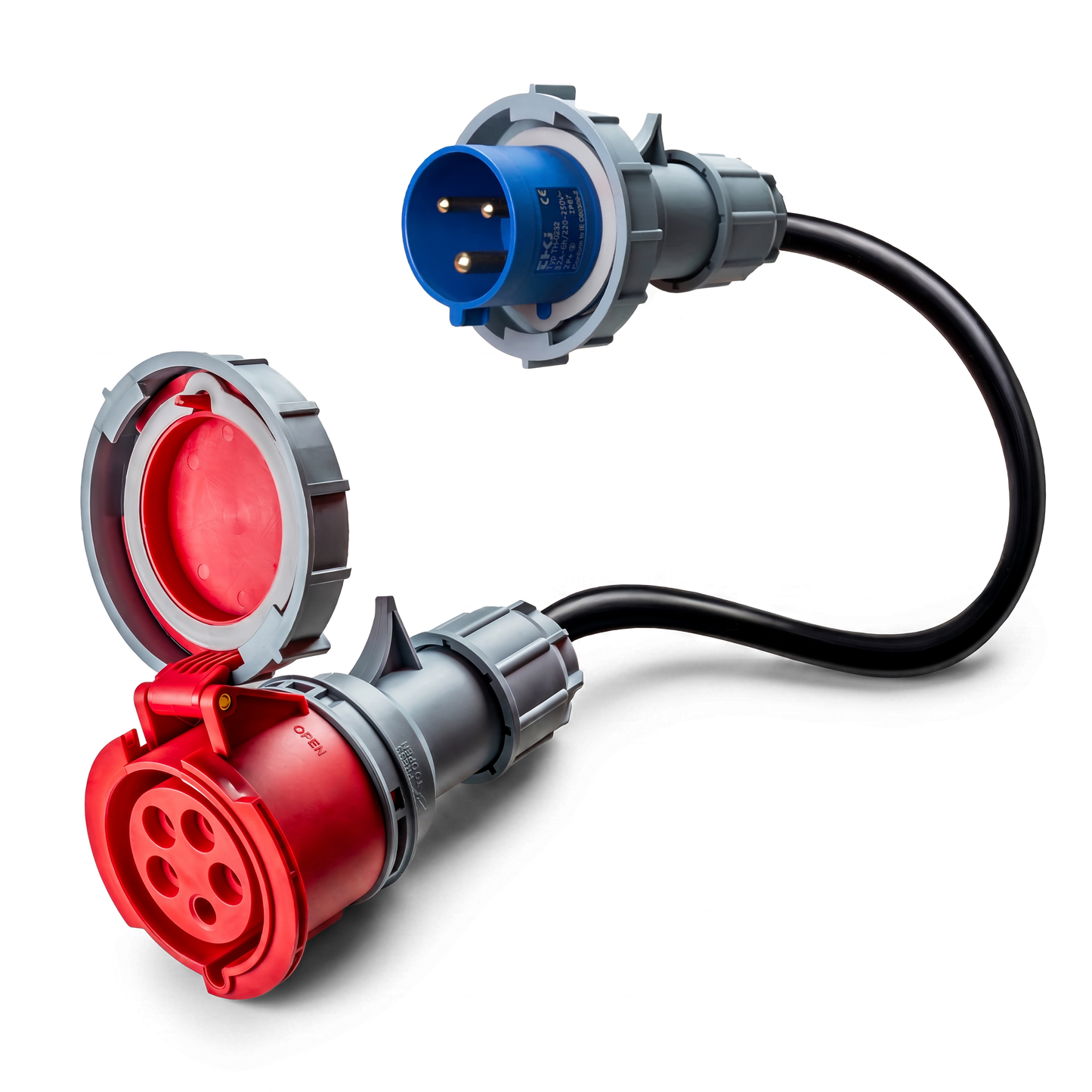 16A 5-polig auf 32A 3-polig CEE-Adapter