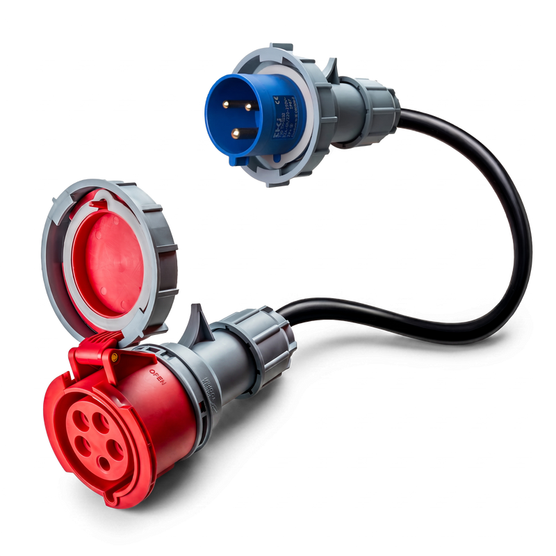 16A 5-polig auf 16A 3-polig CEE-Adapter