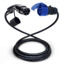 Adapterkabel Typ 2 (Ladestationsseite) auf 3-polige blaue 32A CEE-Buchse